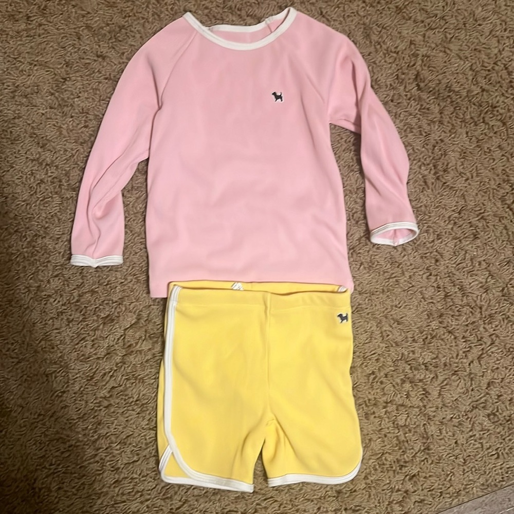 blue dog swimming suit with sun protection 3years